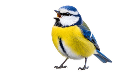 Blue Tit Bird Singing with Open Beak © anirolei
