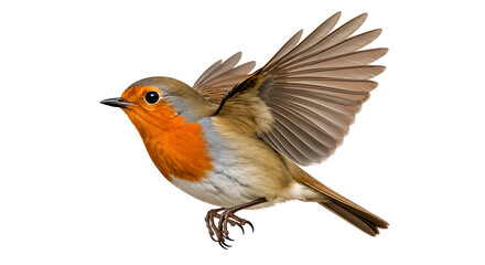 Obraz premium European Robin Flying with Wings Spread