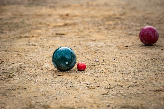 Detail of the Creole bocce ball set