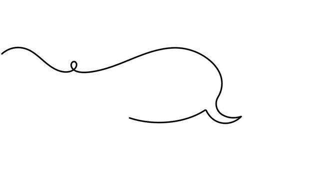 Animated shield in speech bubble icon sign continuous one line drawing moving on white background minimalist single art protected communication and online privacy symbol animation
