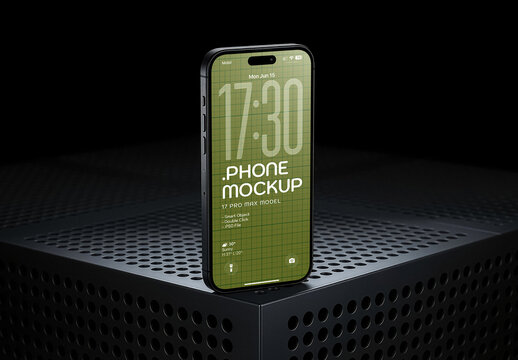 Phone Mockup PSD, Isolated Smartphone Display On Black Background