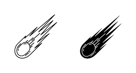Meteorite Vector Icons, Falling Space Rock Graphics, Cosmic Event Illustrations, Celestial Body Symbols © Tamim