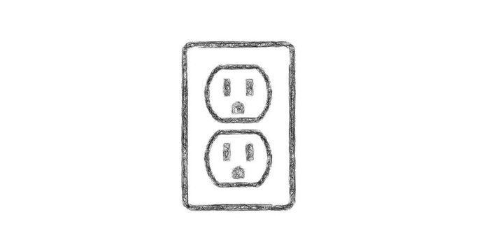 Sketch duplex outlet icon animation - smooth progressive reveal