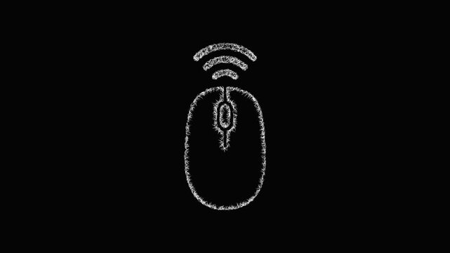 Sketch wireless mouse icon animation - smooth progressive reveal