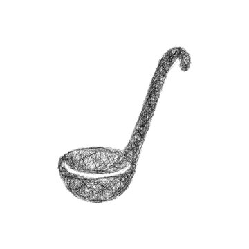 Sketch monochrome ladle spoon icon design
