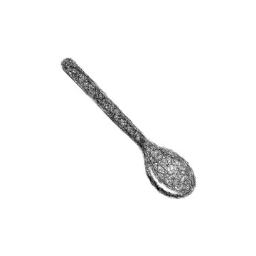Sketch black and white mixing spoon icon design