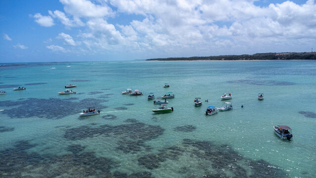 Aerial View: The Iconic Caminho de Mois&eacute;s Sandbar in Maragogi, Alagoas