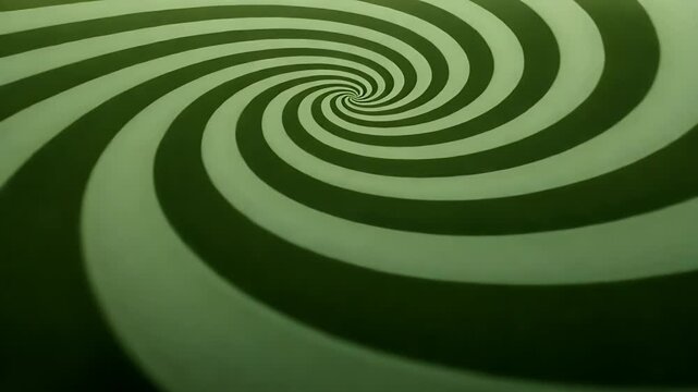 Mesmerizing abstract design featuring a deep green and light green spiral pattern that draws the eye into an infinite, hypnotic visual illusion.