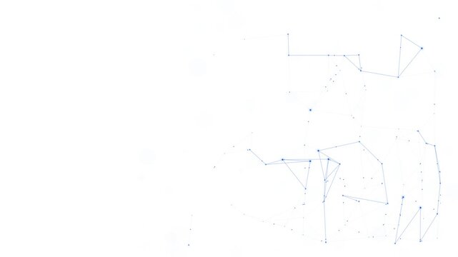 Abstract modern digital technology background concept showing connected glowing network nodes lines on dark blue backdrop.