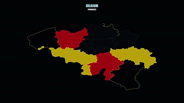 Belgium Province Map Highlighted on World Map in 4K Motion Graphics