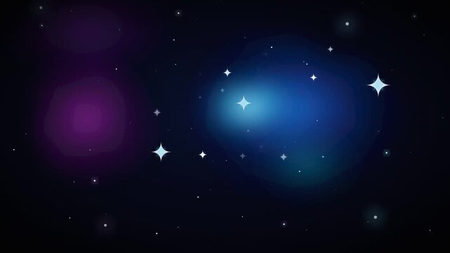 Cinematic Deep Space Flight Loop with Glowing Blue and Magenta Nebula Clouds and Stars
