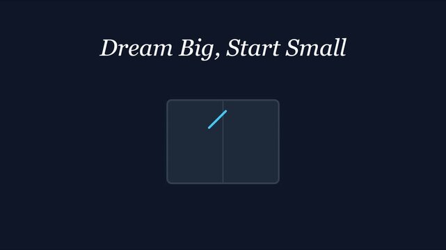 Dream big, start small motivational quote animation with minimalist line for business growth and success concepts 4k