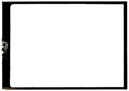 Vintage photo film frame of a middle format old camera with transparent background (png image).