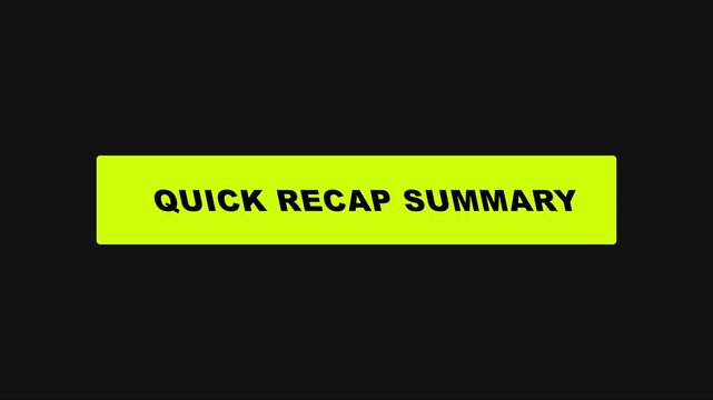 Quick recap summary motion title card for business presentations and educational animation 4k