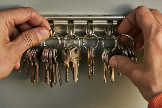 Hand Selecting Keys from Keychain Holder