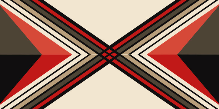 Minimalist Abstract Geometric Background with Red and Black Lines
