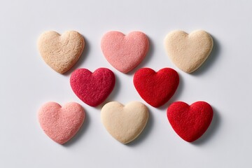 Obraz premium Heart Shaped Cookies and Macarons - Vibrant Color