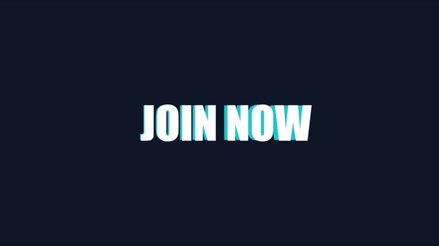 Join now animated text overlay for digital marketing and social media promotion animation 4k call to action