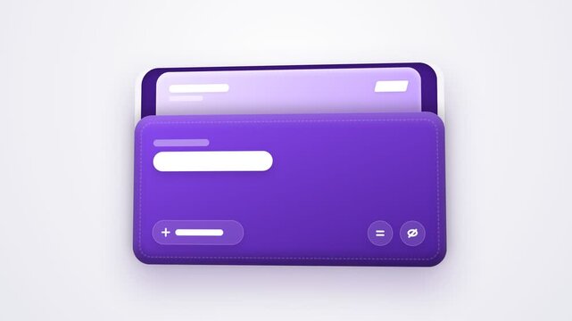 A pair of purple bank cards layered over each other represents the growth of personal wealth management and secure digital payment technologies for consumers navigating their daily financial