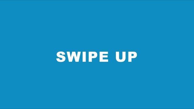 Swipe up call to action button animation on blue 4k background, for social media, marketing and digital engagement