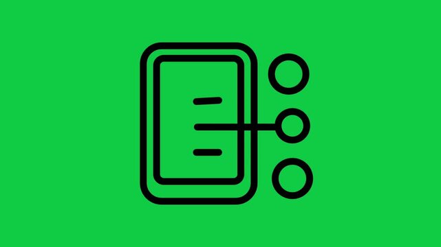 Mobile Data Icon Motion. Animated line icon of a smartphone connected to data nodes representing mobile network connectivity and digital transfer.