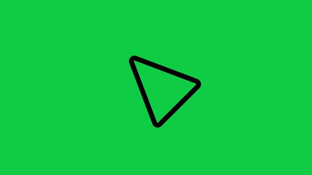 Video Play Icon Motion. Animated line icon of a simple play button symbol representing media playback video streaming and digital multimedia player.