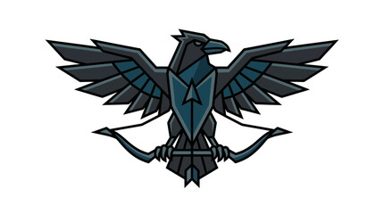 Obraz premium Stylized eagle crest with bow and arrow