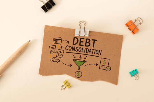 Debt Consolidation Concept with Financial Planning and Loan Management.