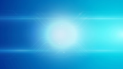 Fototapeta premium Horizontal Cyan Tech Horizon and Central Glow