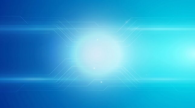 Horizontal Cyan Tech Horizon and Central Glow