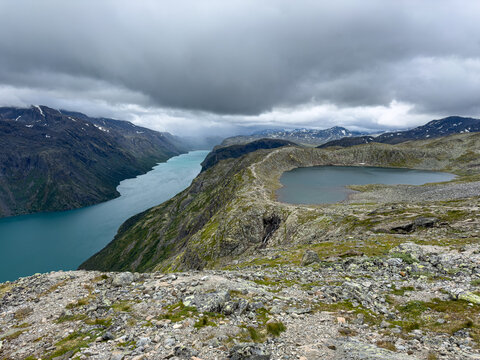 Mountain tarn above Lake Gjende on the Besseggen ridge, Norway