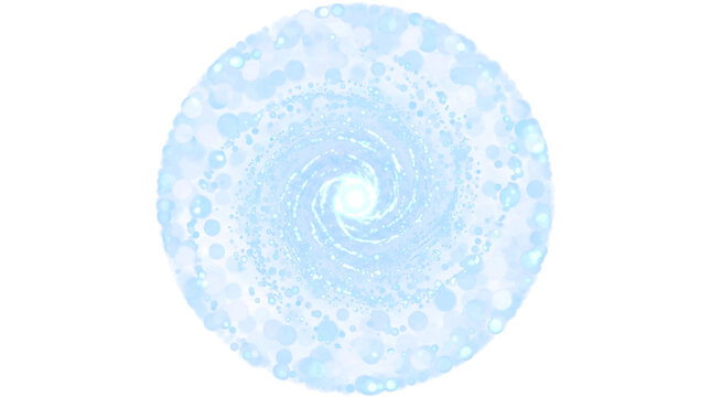 Mote spiral inflow silver bokeh orb cluster condensing transparent light overlay cutout