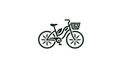 Fototapeta premium Eco Friendly Bicycle Icon With Leaf Design