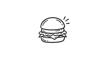 Fototapeta premium Hand-drawn hamburger line icon.