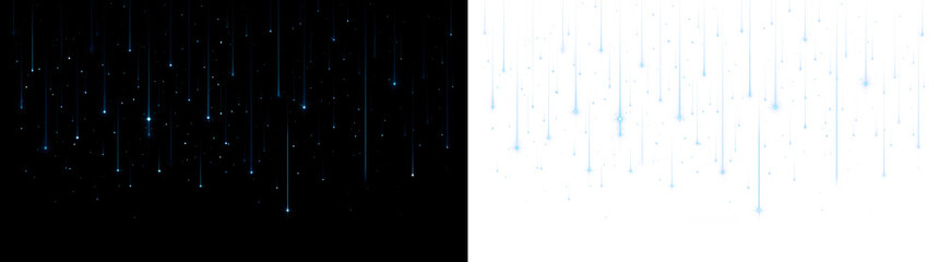Dense Blue Star Rain With Glowing Vertical Trails and Fine Celestial Dust on Transparent Background © ellyson