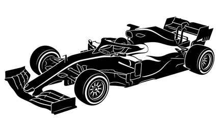 Fototapeta premium High speed Formula 1 racing car silhouette illustration