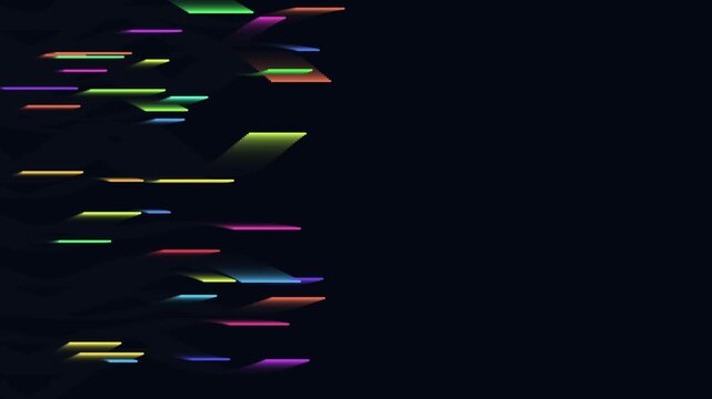 Abstract digital glitch background with colorful horizontal lines
