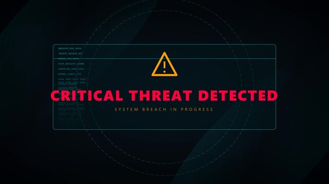 Digital warning alert screen displaying critical threat detected message.