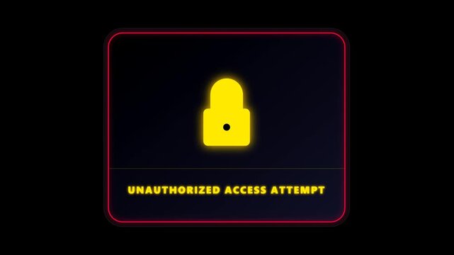 Digital security warning sign indicating unauthorized access attempt.
