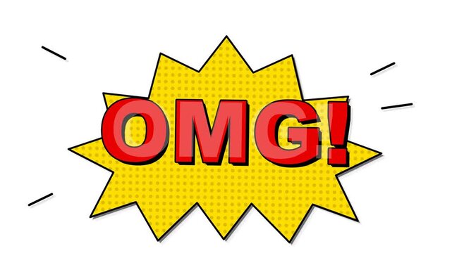 Bright yellow comic book explosion with OMG text effect.