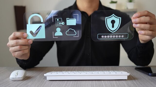 Cybersecurity and data protection concept showing secure digital access and privacy for smartphone users