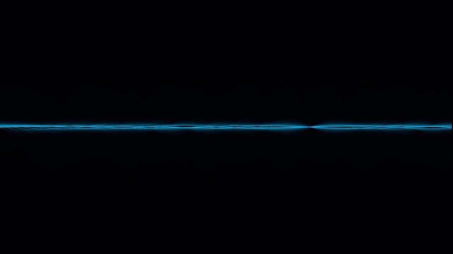 Abstract blue light waves oscillating in rhythmic motion isolated on black background digital graphic.