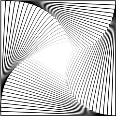 Naklejka premium Square dynamic halftone twisted spiral. Modern technology element