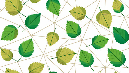 Fototapeta premium Simple trendy leaf pattern background popular viral nature design with geometric lines geometric background trending botanical abstract wallpaper illustration structure decoration template