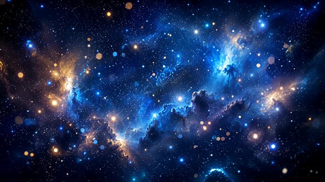 space nebula and stars blue cosmic background