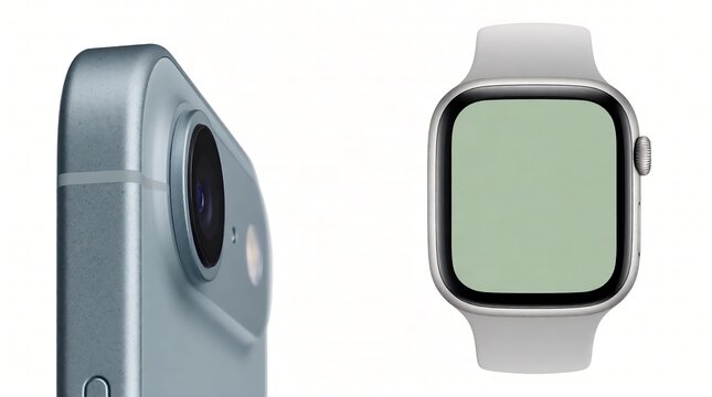 Modern smartphone and smartwatch technology with smartphone, smartwatch