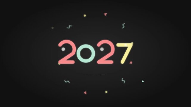 Happy New Year 2027 Celebration Colorful Flipbook Animation