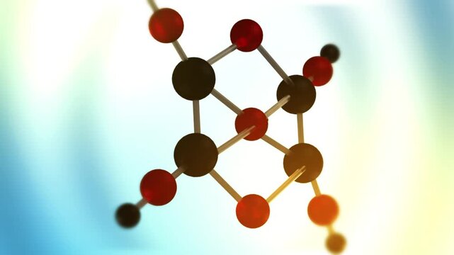 Glucose Molecular Structure Floating in Microscopic World.