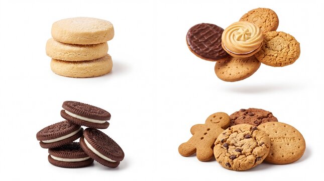 Assorted delicious cookies and sweet biscuits collection