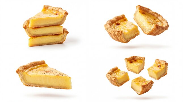 Fresh slices of sweet yellow lemon pie